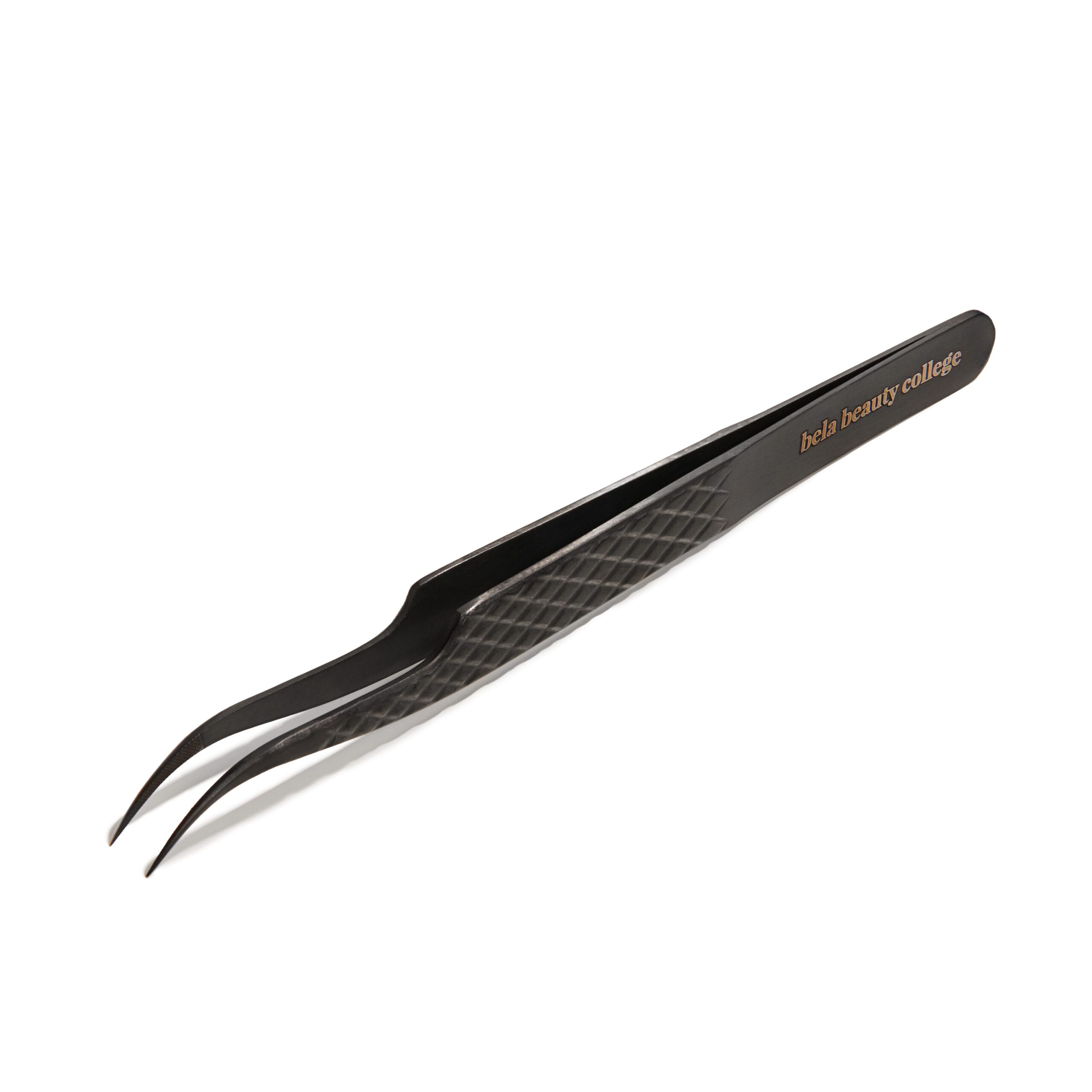 Matte Black Fiber Tip Curved Volume Tweezer
