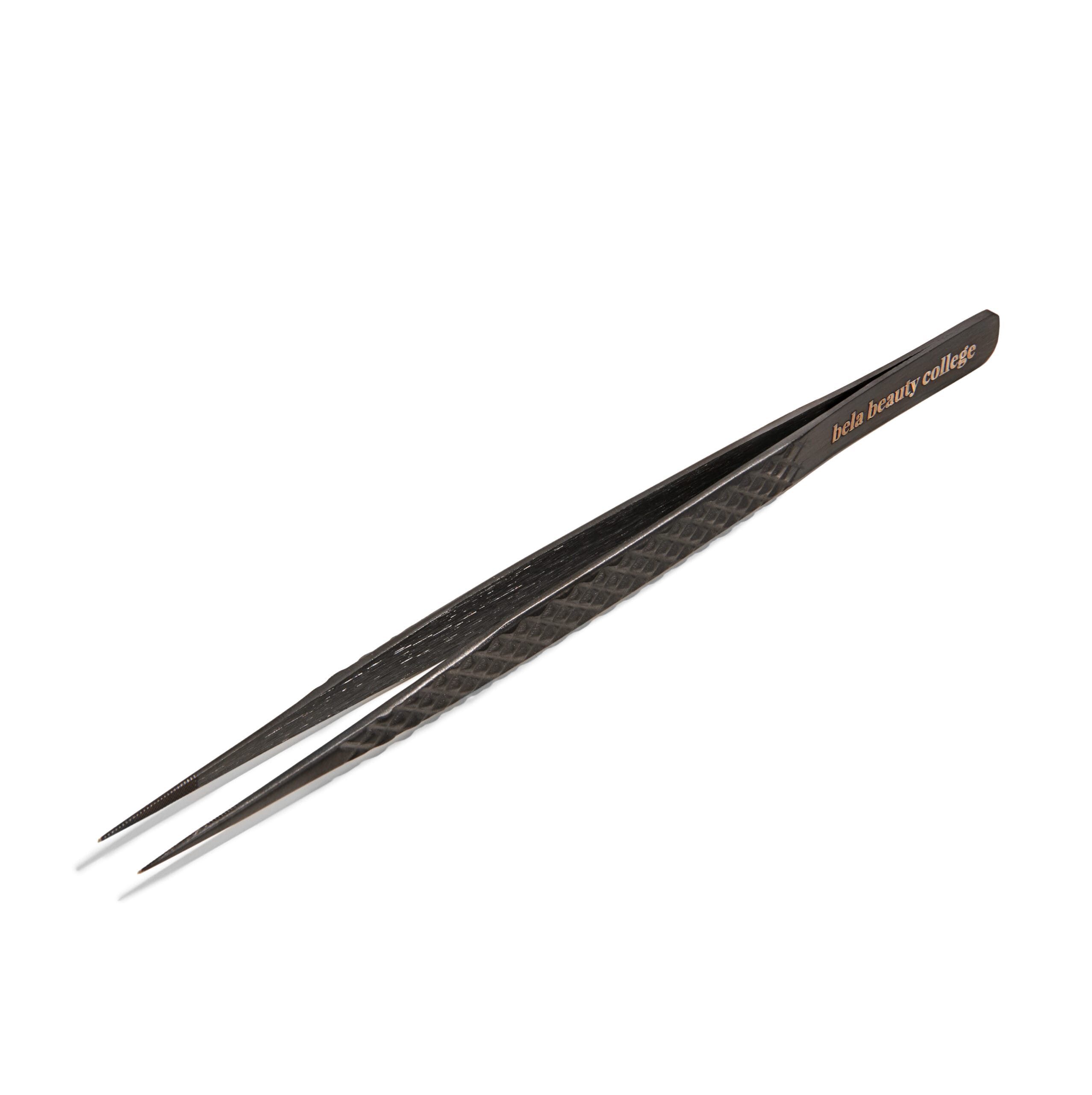 Matte Black Fiber Tip Straight Isolation Tweezer