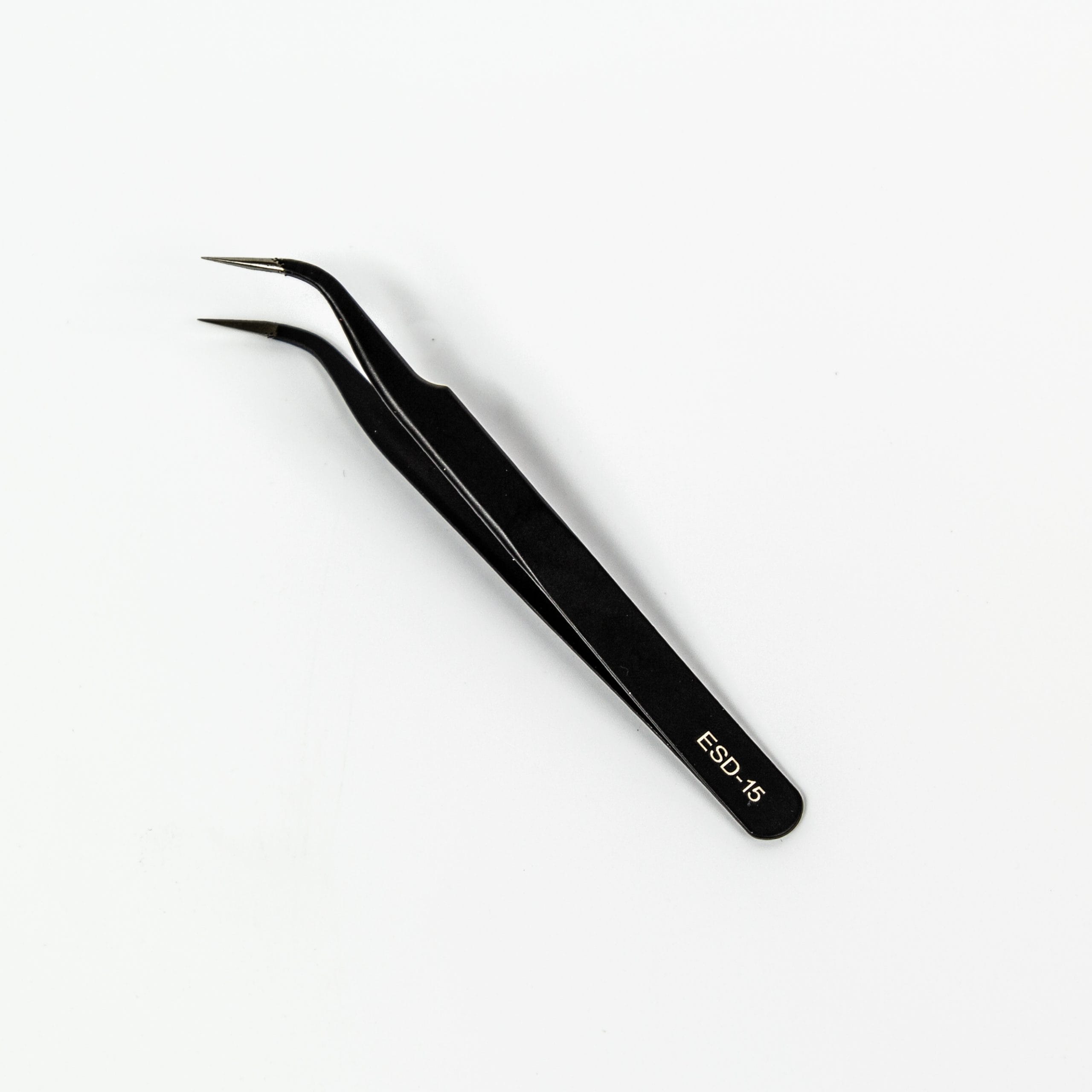 VETUS EYELASH EXTENSION TWEEZERS BLACK CURVED