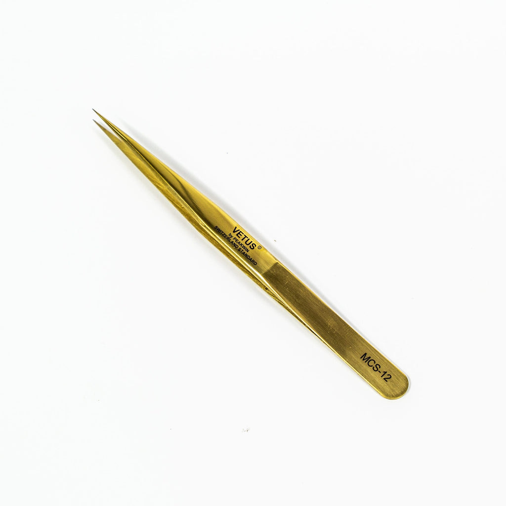 Vetus Eyelash Extension Tweezers Gold Straight