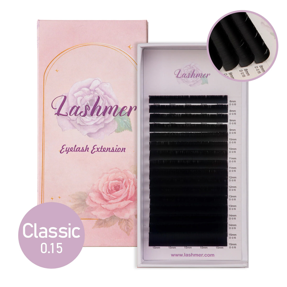 Classic Lashes Thickness 0.15 (Curl C/D/B/J) 16 lines